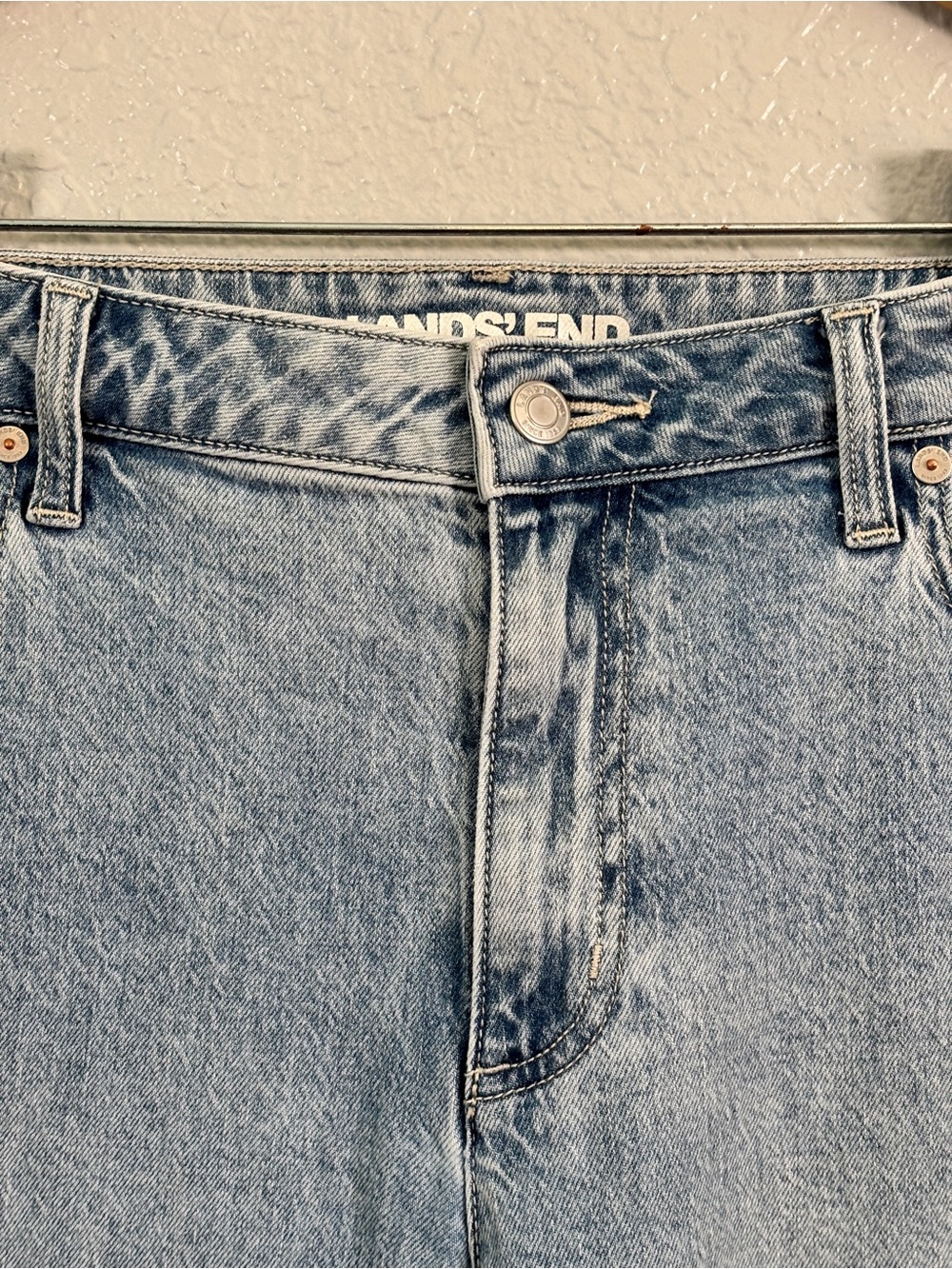 Lands’ End Floral Embroidered Mid Rise Relaxed Straight Leg Jeans Sz. 14P - Picture 7 of 9